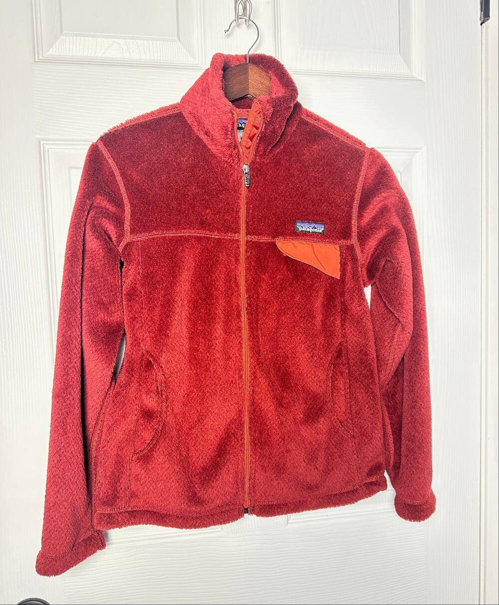 Patagonia Synchilla Women's Red Full Zip Jacket w/ Pockets Logo Size S